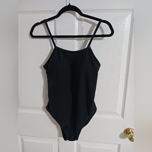Size 8 Miss Adola One Piece Black  Swimsuit Adjustable Straps Padded